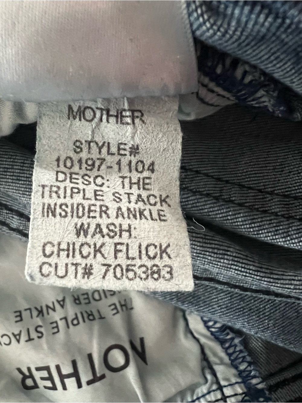 MOTHER Denim Triple Stack Insider Ankle Jeans Chick Flick Size 28 - Picture 9 of 15